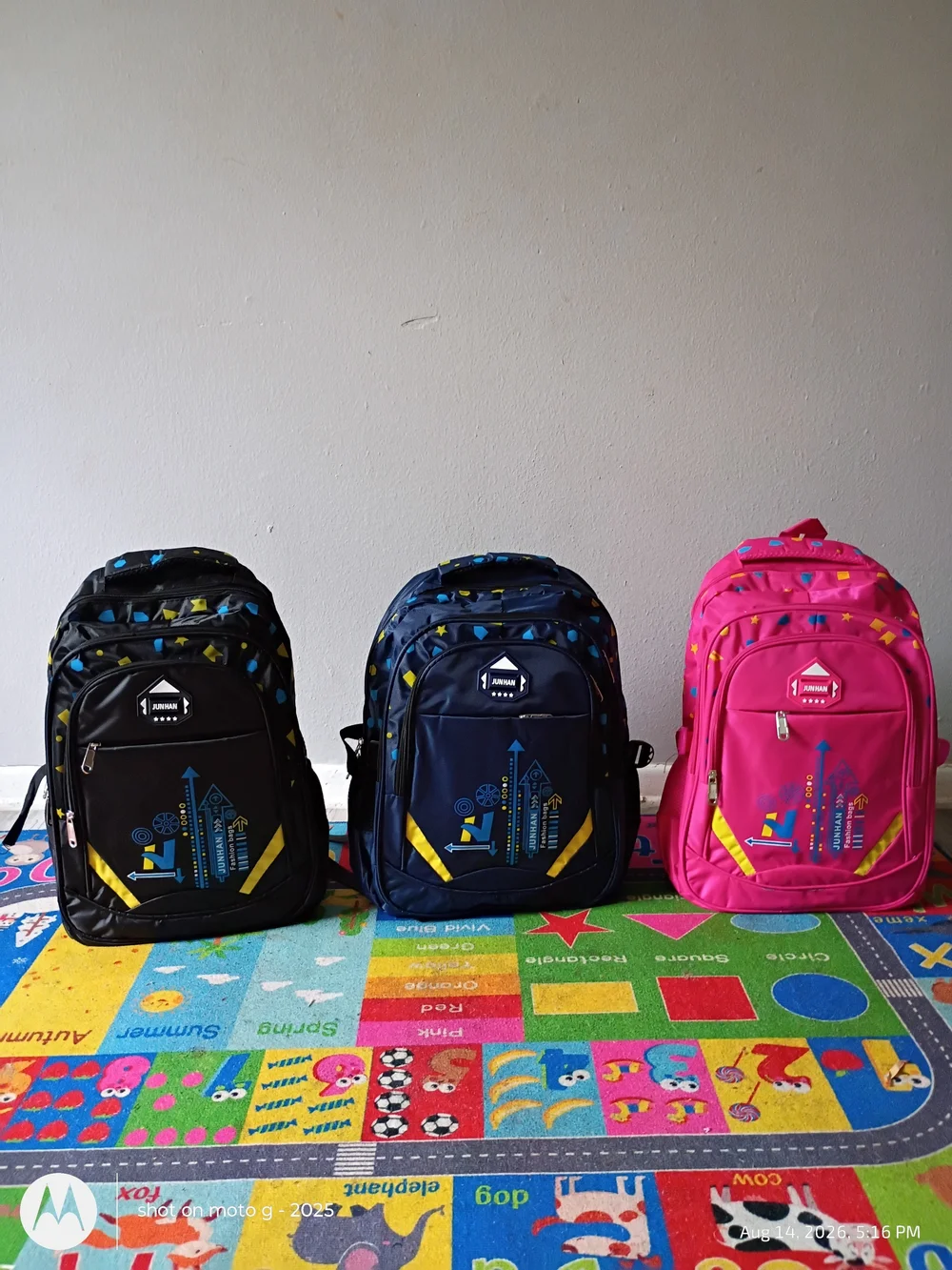 Kids School Backpack - Pink, Blue, Black Options